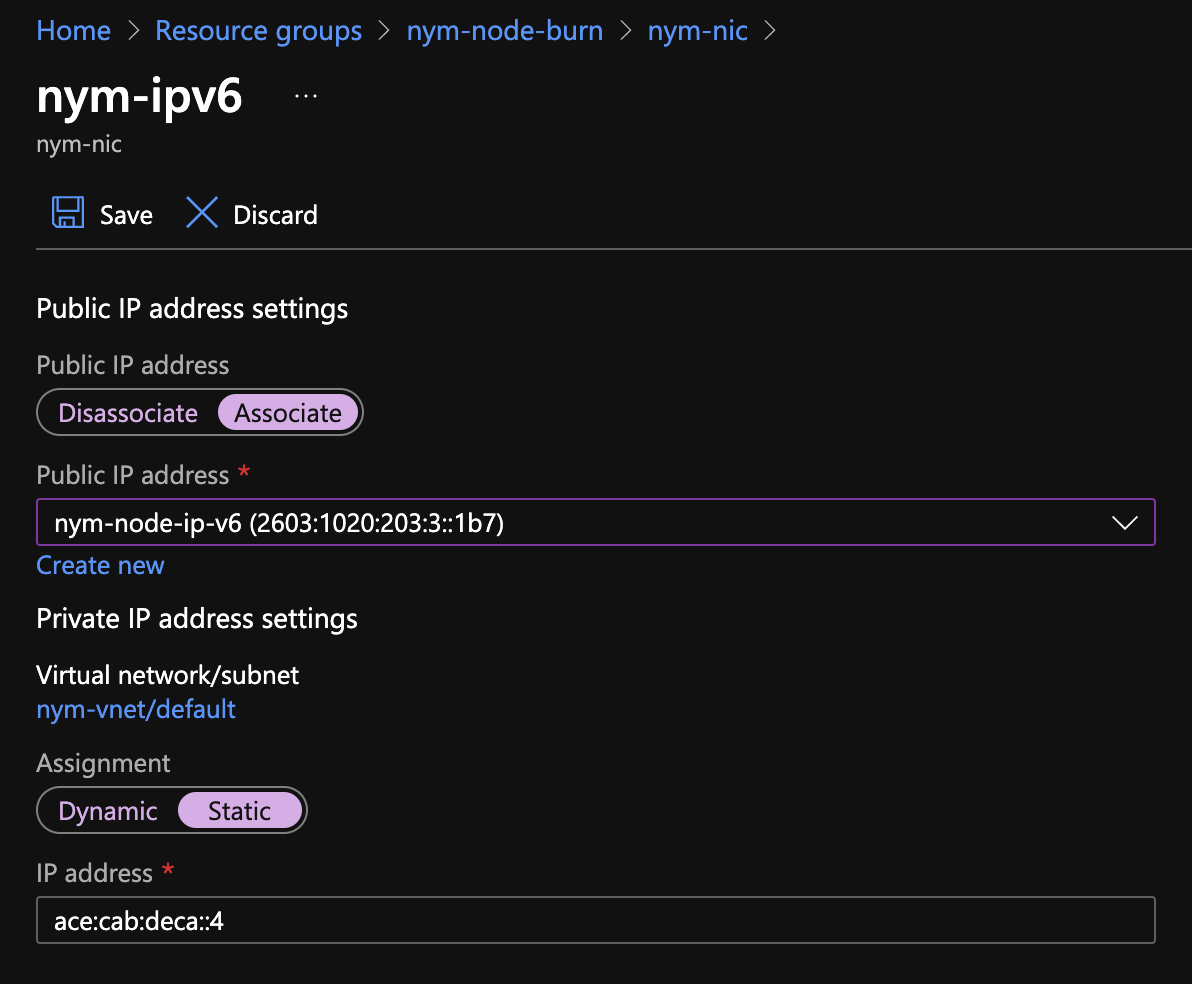 Secondary address setup